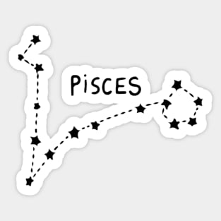 Zodiac Sign - Pisces Black Sticker